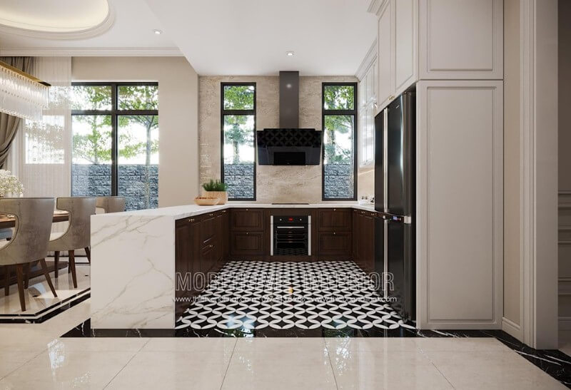 Tủ bếp chữ U đẹp, sang trọng cho phòng bếp. Tủ bếp đẹp