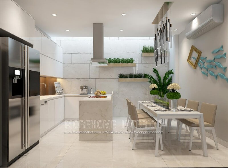 Tưởng chừng như tủ bếp chữ U thường chỉ sử dụng cho căn bếp có diện tích nhỏ, tuy nhiên, với sự kết hợp khéo léo giữa kiểu dáng, chất liệu, tone màu... mẫu tủ bếp hiện đại mang lại sự sang trọng mà không hề bí bách Thiết kế và sản xuất tủ bếp đẹp