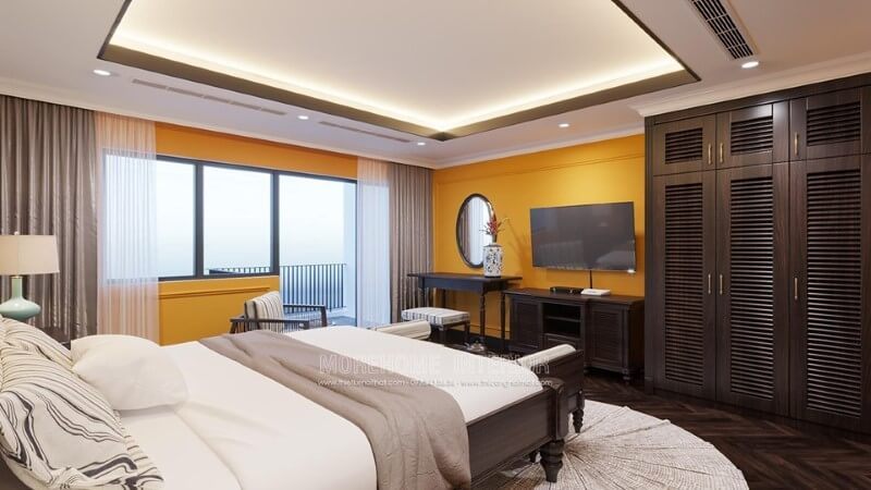 Tủ quần áo gỗ tự nhiên sang trọng màu sắc á đông cao cấp