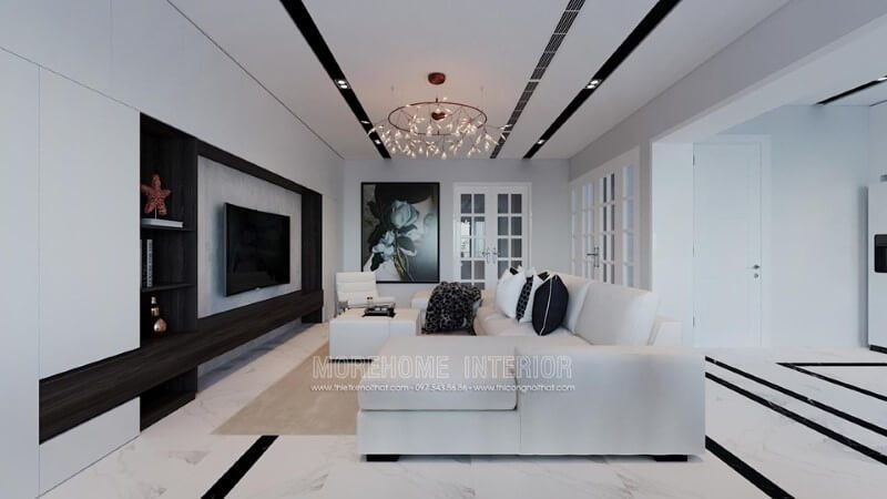 Thiết kế nội thất phòng khách nhà phố hiện đại