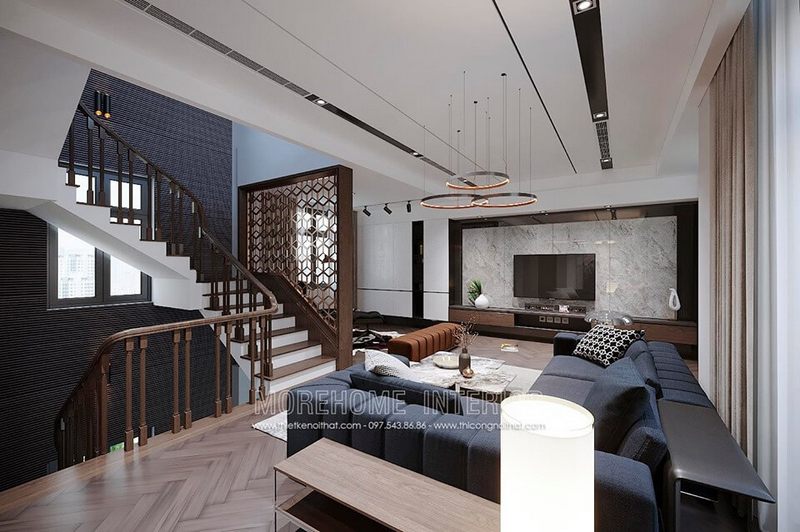 Chúng tôi sẽ thiết kế và thi công một cầu thang gỗ cho nhà biệt thự ở Hải Phòng.