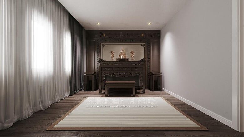 Nội thất phòng thờ gỗ để trang trí nhà biệt thự đẹp được thiết kế.